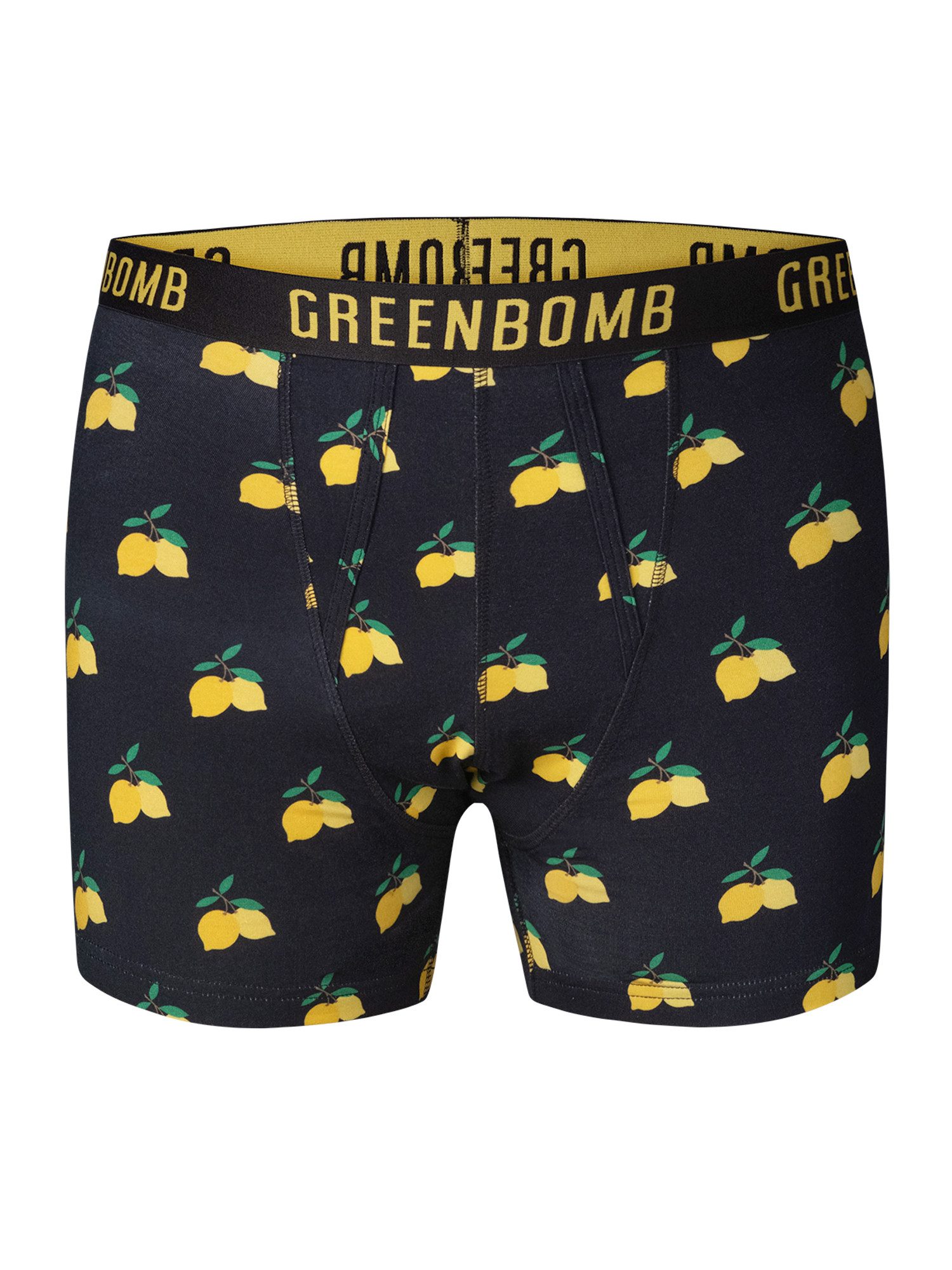 GreenBomb Boxer Trunk Lemons GOTS-zertifizierte Herstellung, hautfreundlich & atmungsaktiv