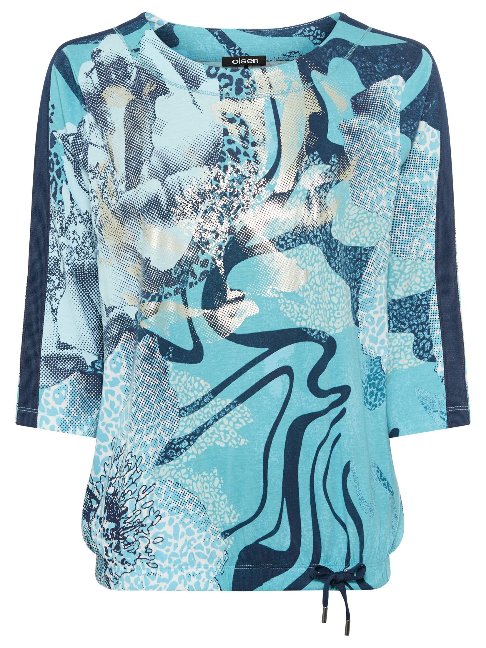 Olsen Print-Shirt (1-tlg) mit Bindeband am Bund günstig online kaufen