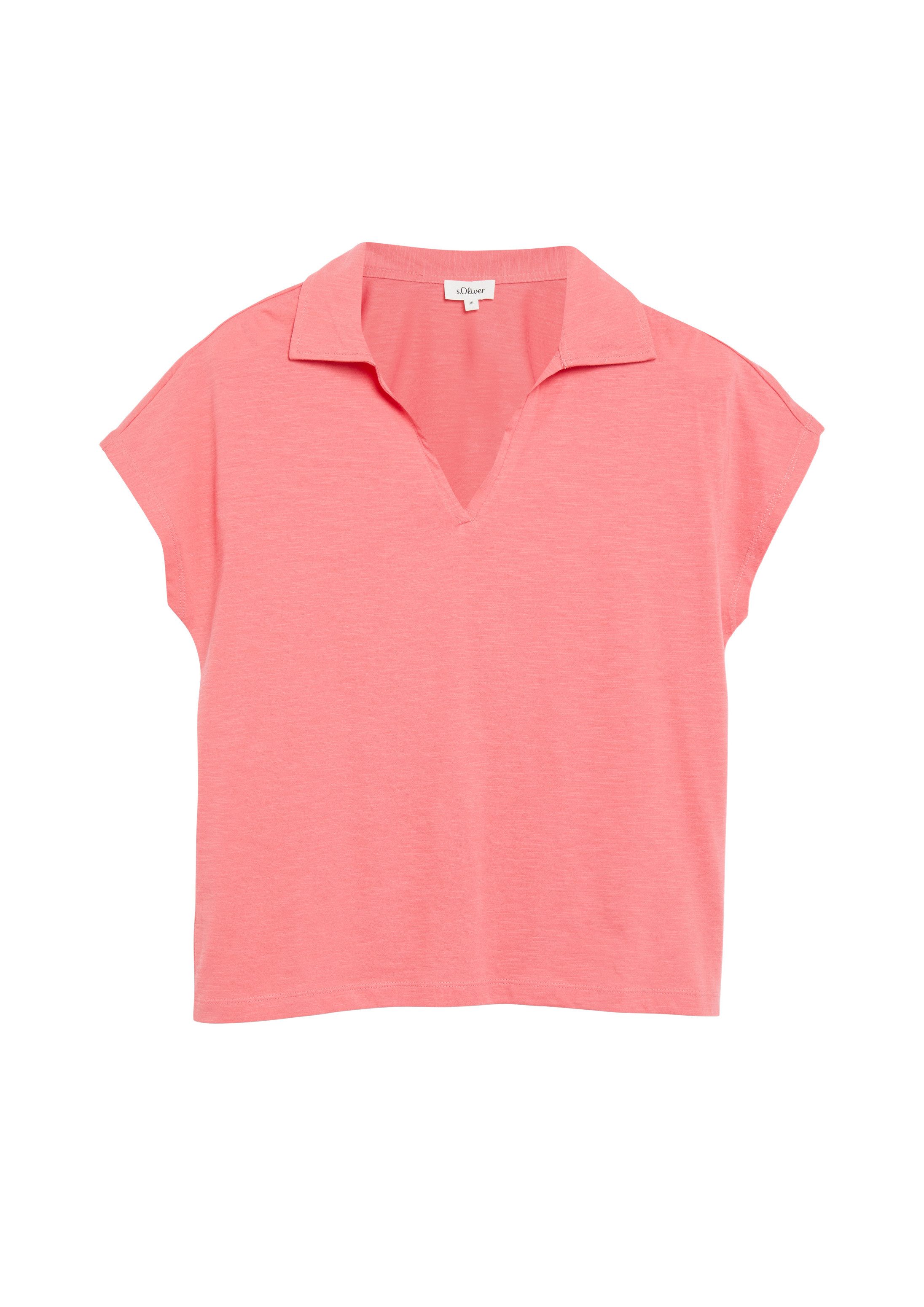 s.Oliver Kurzarmshirt Polo-Shirt T-Shirt mit Polokragen und überschnittenen Schultern