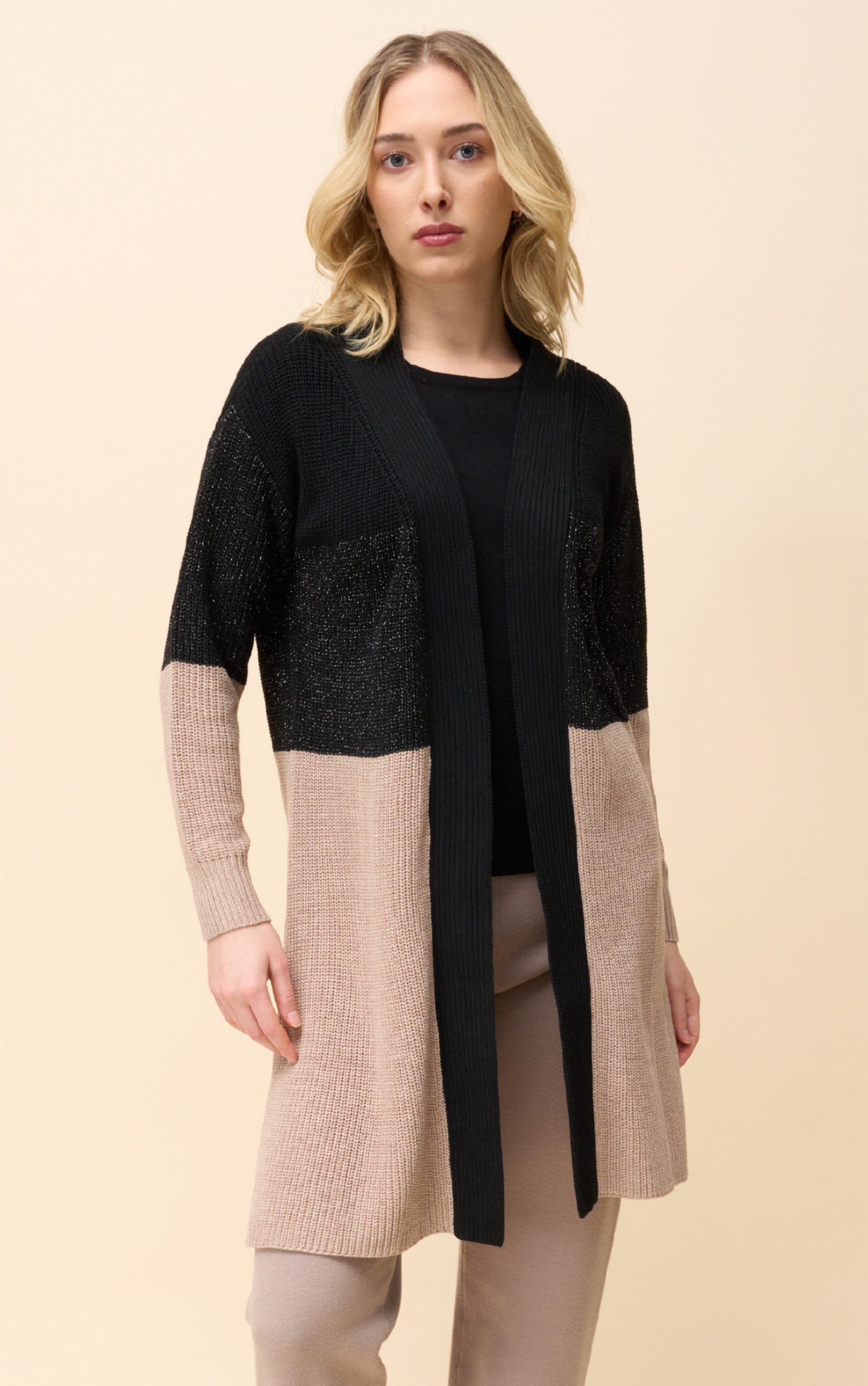Passioni Cardigan in Schwarz, Glitzergarn und günstig online kaufen