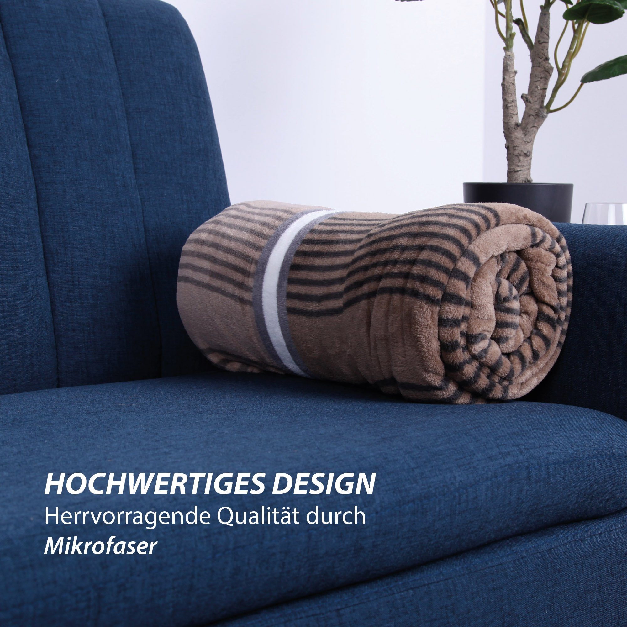 Wohndecke aus Mikrofaser 150x200cm, Bestlivings, kuschelweich (Cashmere-Feeling), 100% Polyester, 30°C waschbar – Bild 5 von 5
