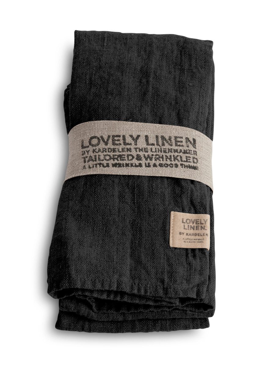 Lovely Linen Stoffserviette Linen Lovely Serviette Leinen dark grey (1 Stück)