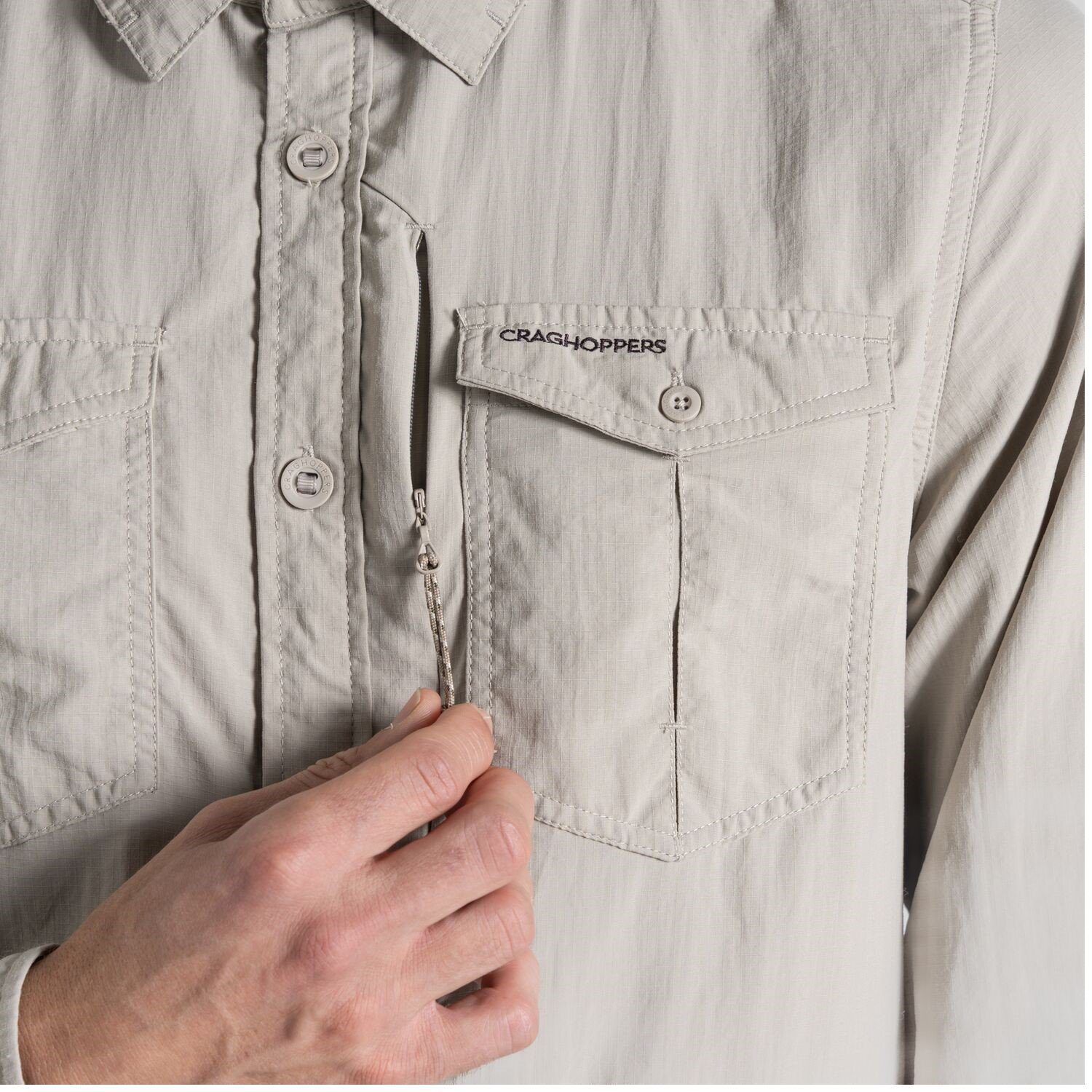 Craghoppers NosiLife Adventure Long Sleeved Shirt III Parchment günstig online kaufen