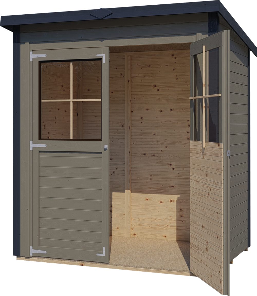 BERTILO Gartenhaus Einfach 1 beigegrau, BxT: 192x140 cm