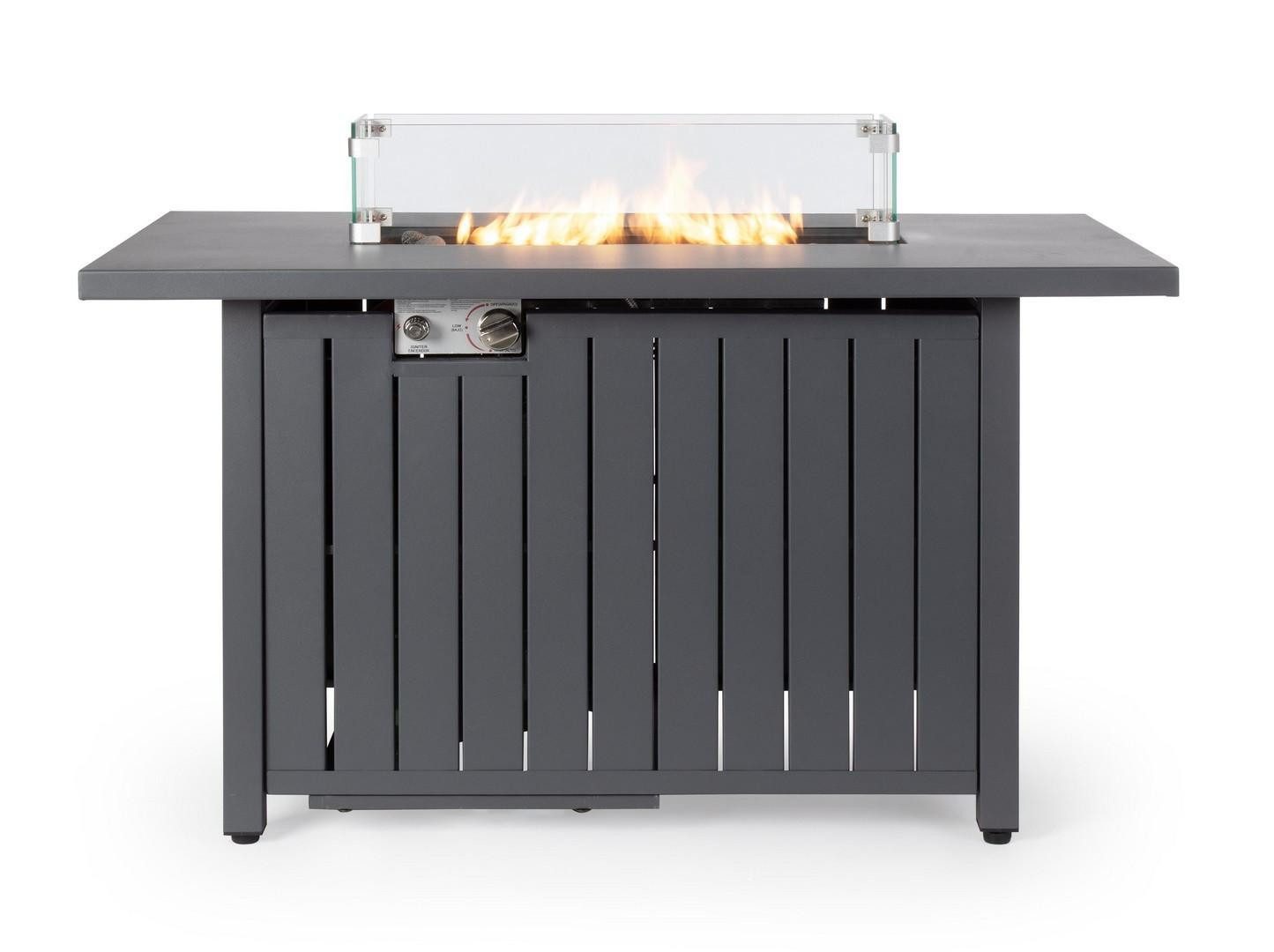 Natur24 Feuerschale Gaskamin Dunkelgrau 109 x 63 x 59 cm Stahl