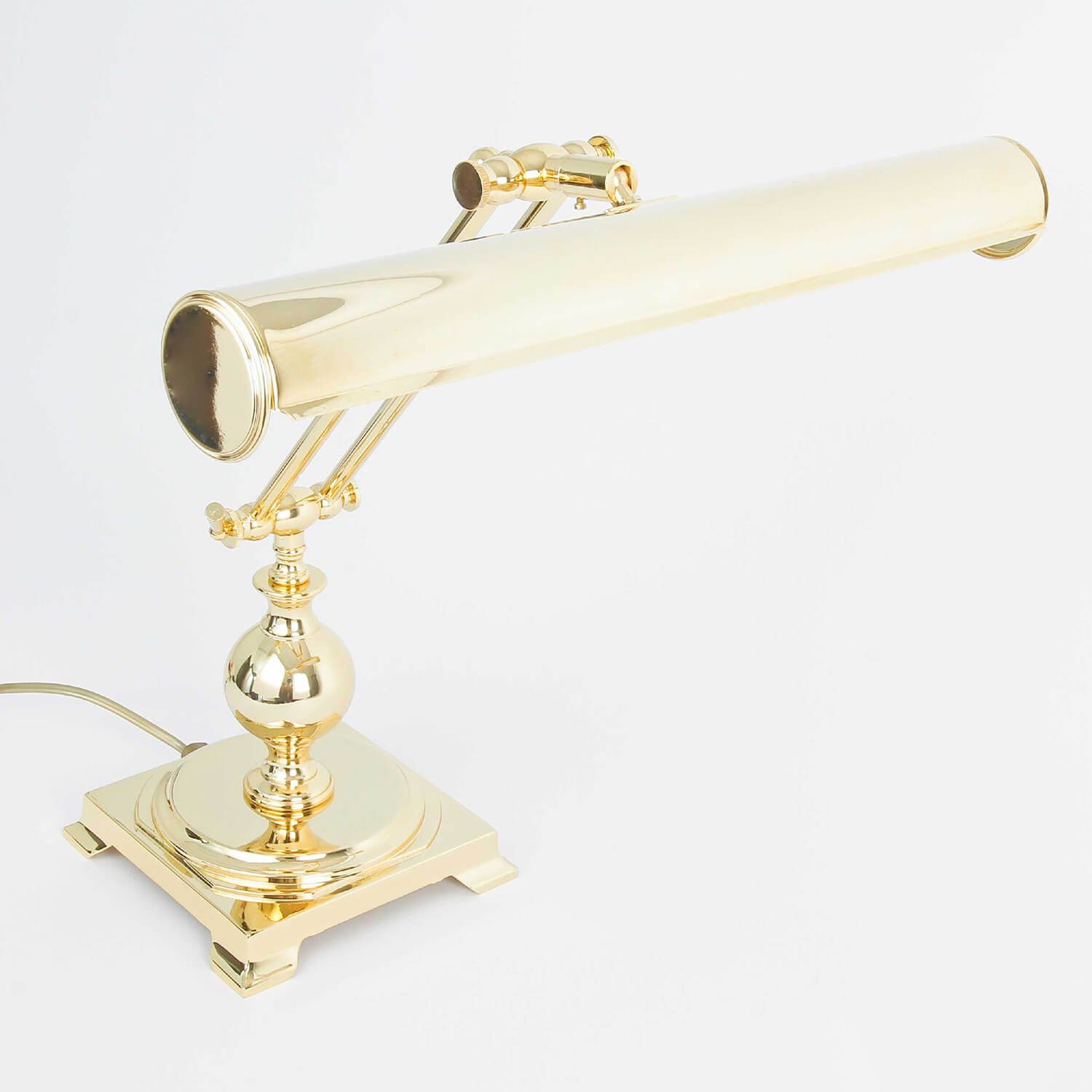 Licht-Erlebnisse Schreibtischlampe LAMPADE SCRIVANIA, ohne Leuchtmittel, Tischlampe Schreibtisch Echt-Messing Gold 24K E14 flexibel Handarbeit