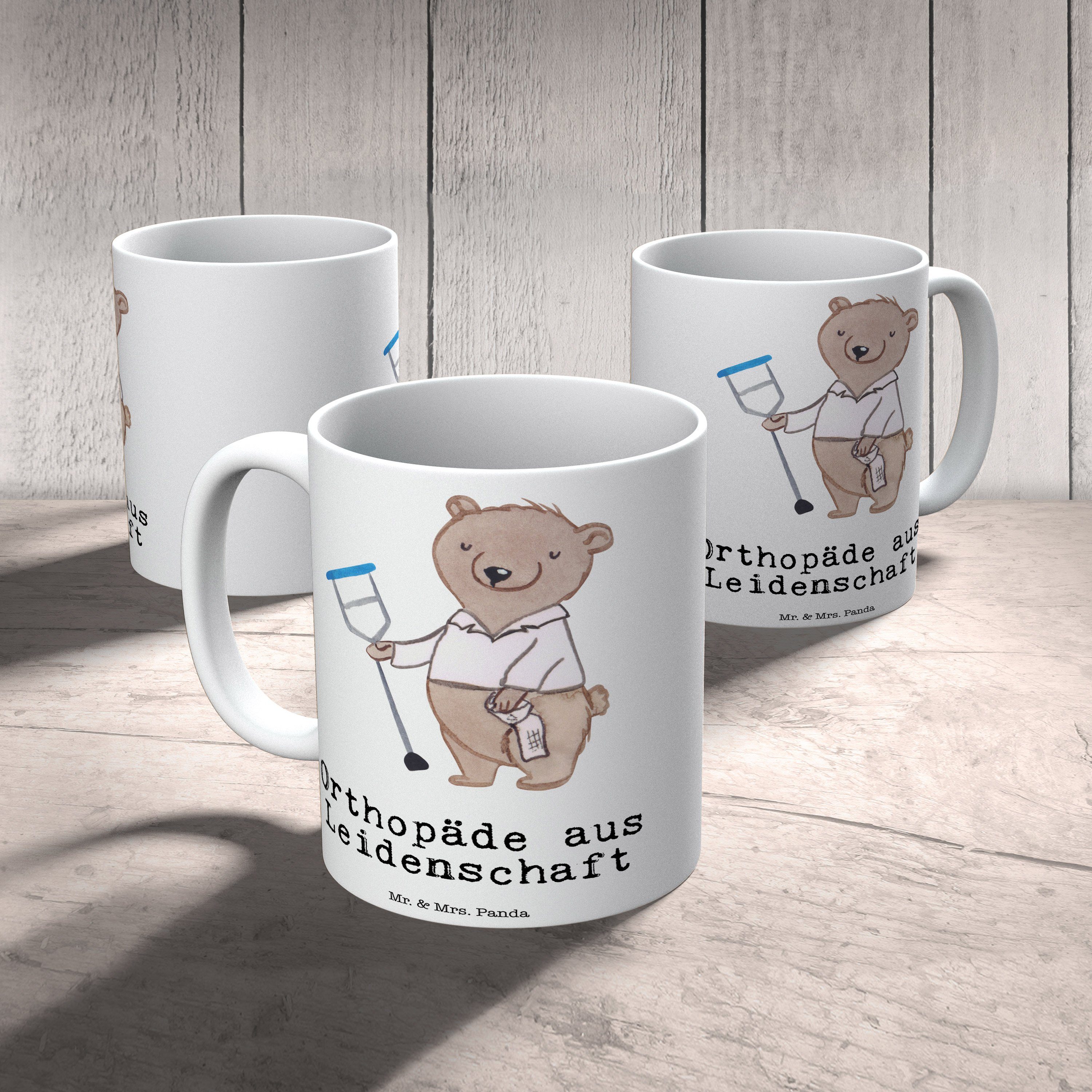 Geschenk, aus Weiß Kaffeetasse, - Mr. Tasse Keramik Panda - Leidenschaft Orthopäde Mrs. & Teetasse,