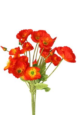 Kunstblume künstliche Mohnblumen im 5er Set 60 cm 20 Blüten Kunstblumen Mohn, Arnusa, Höhe 60 cm, Kunstpflanze Dekoration Stielblume