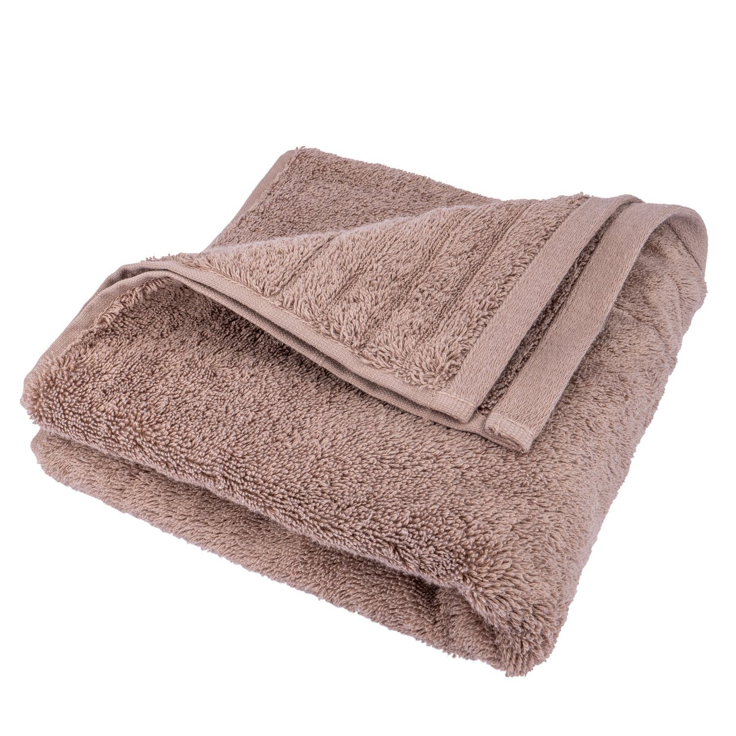 Traumschloss Gästehandtuch Premium-Line, 600g/m² mit Baumwolle (1-St), 100% taupe Frottier amerikanische Supima