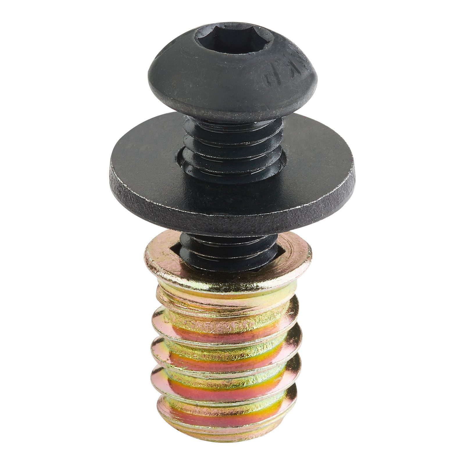 SO-TECH® Montagezubehör Schraubenset mit Gewinde-/Einschraubmuffen & Unterlegscheiben (1 St., je 16 Stück), Schrauben M8 x 20mm, Einschraubmuffen M8 x 15mm für Tischgestelle etc