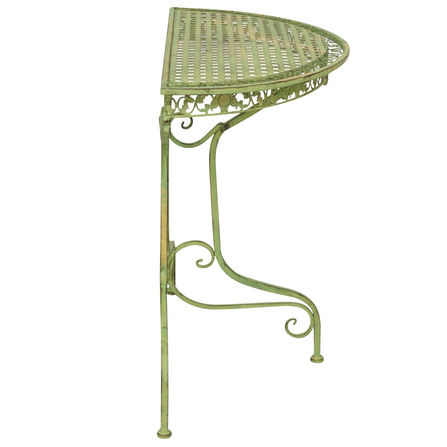 Garten halbrund Tisch Balkontisch Aubaho Antik-Stil Eisen Gartentisch Gartentisch Ko grün