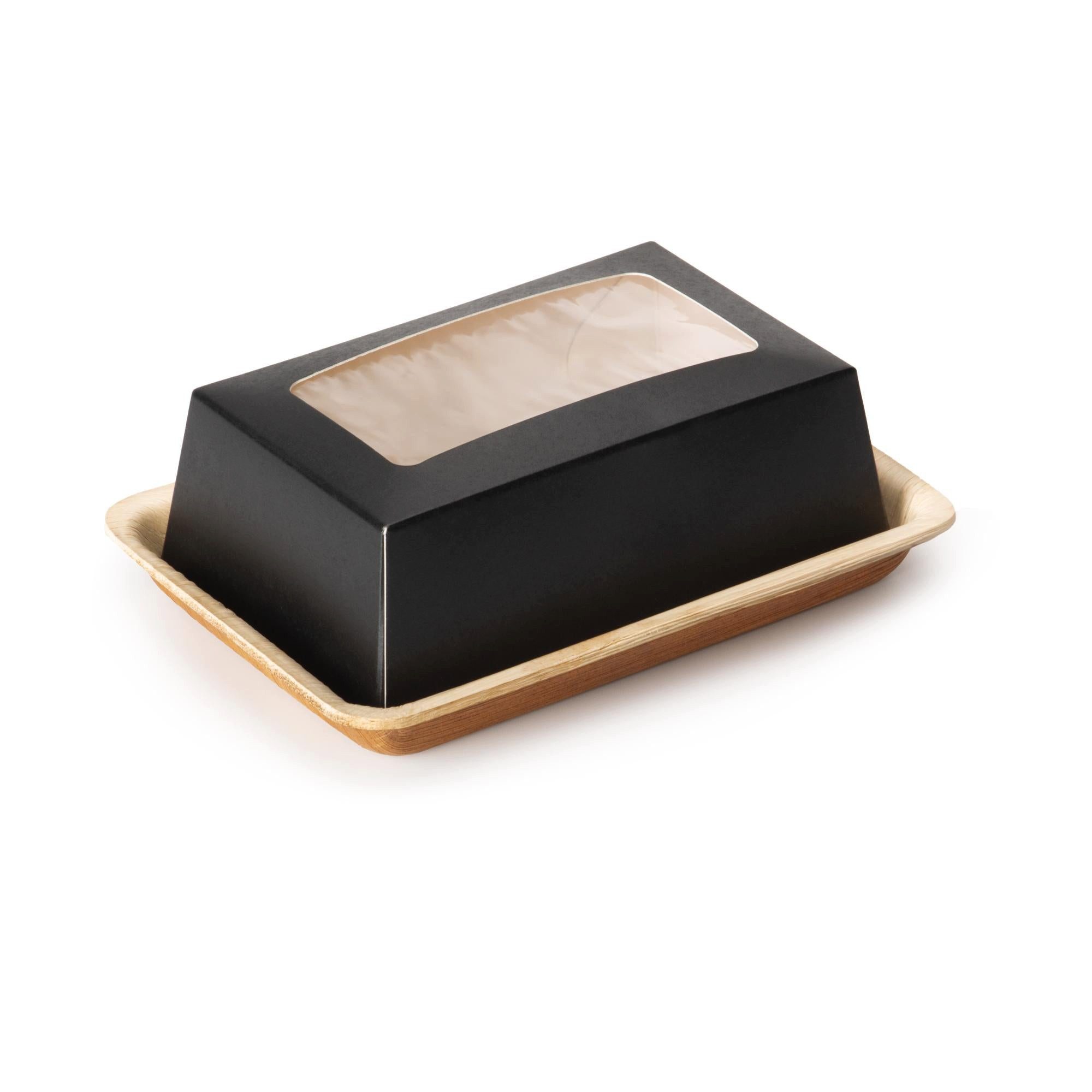wisefood Einweggeschirr-Set Bio Sushi Take-Away Box, Palmblatt mit (25-tlg), Palmblatt & Papier