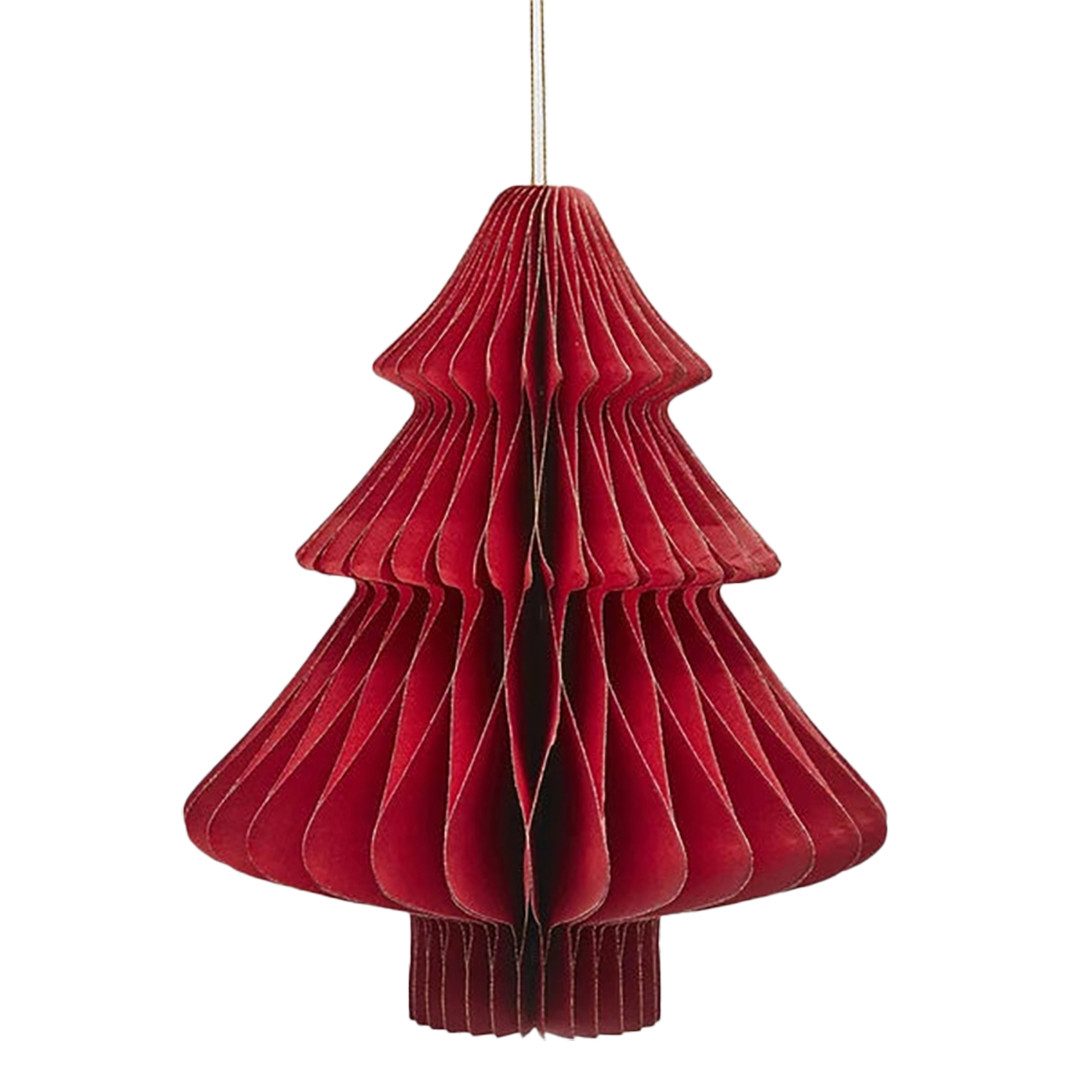 enzo de gasperi Christbaumschmuck Weihnachtsschmuck Tannenbaum rot aus Papier - Origami - Ø 10 cm