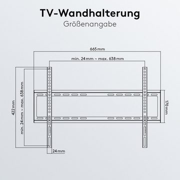 Goobay TV-Wandhalterung Basic FIXED TV-Wandhalterung, (bis 70,00 Zoll, inkl. Zubehör, 35 kg Traglast / VESA max. 600x400 mm / Schwarz)