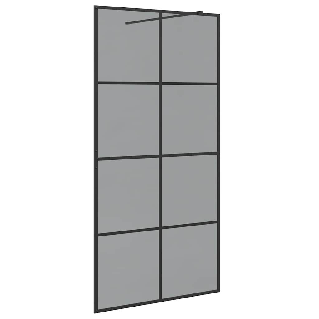 vidaXL Duschwand Walk-in Duschwand Schwarz 100 x 195 cm Gehärtetes Glas, (1 tlg)