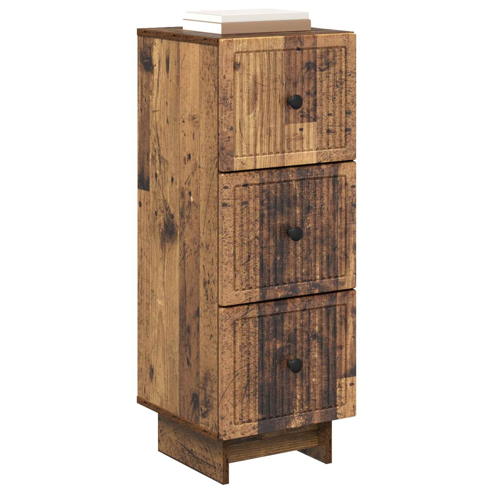vidaXL Kommode 33 x 34,5 x 90 cm Kommode Schubladenschrank Sideboard schmal Altholz 3