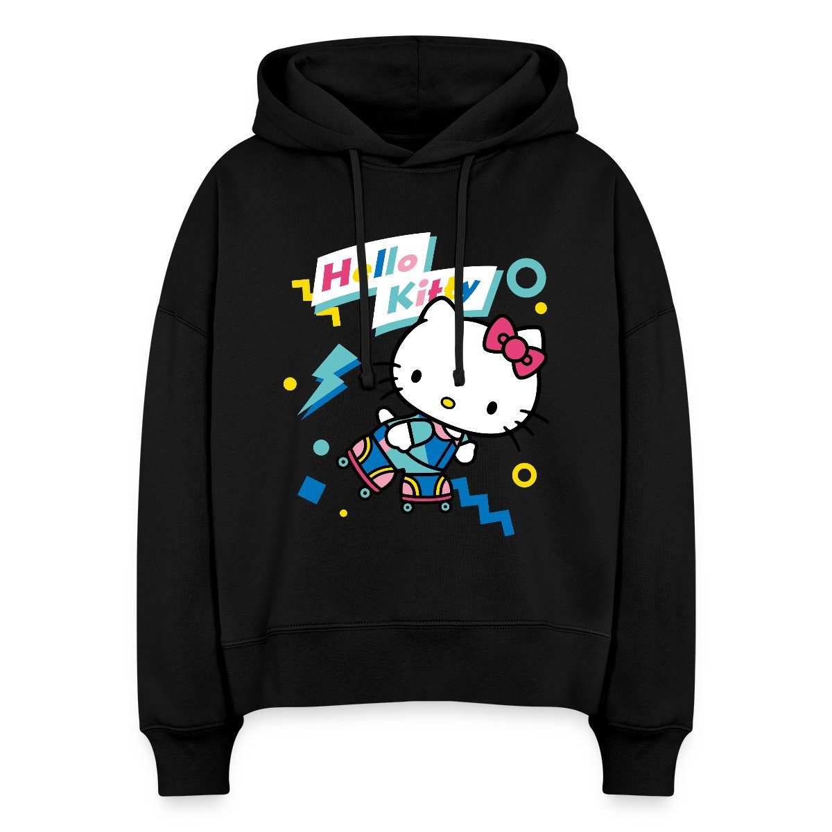 Hoodie Hello Kitty 90er Stil Mit Rollschuhen Frauen Boxy Organic Hoodie