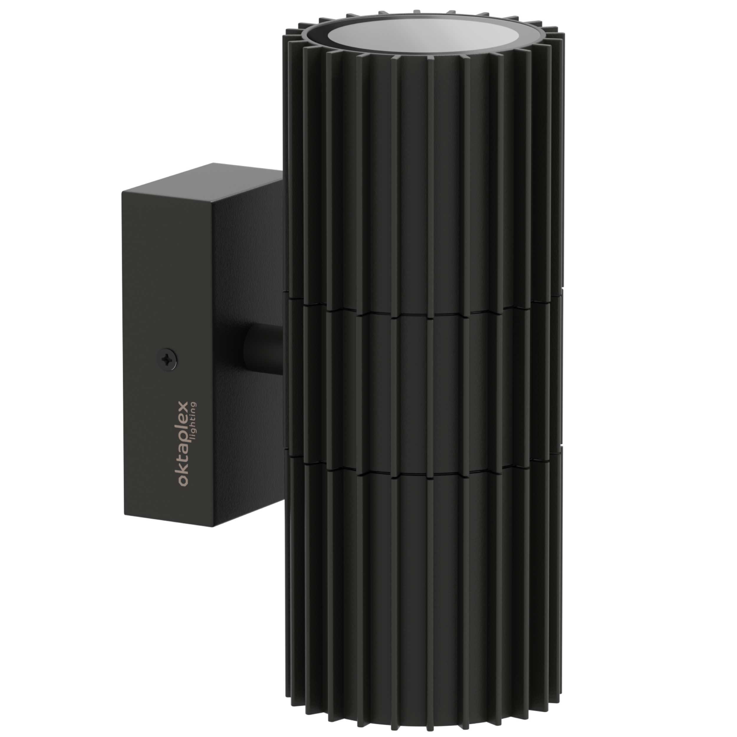 Oktaplex lighting Außen-Wandleuchte Para GU10 Außenlampe Aluminium, ohne Leuchtmittel, Wandlampe IP44 Wandlampe schwarz