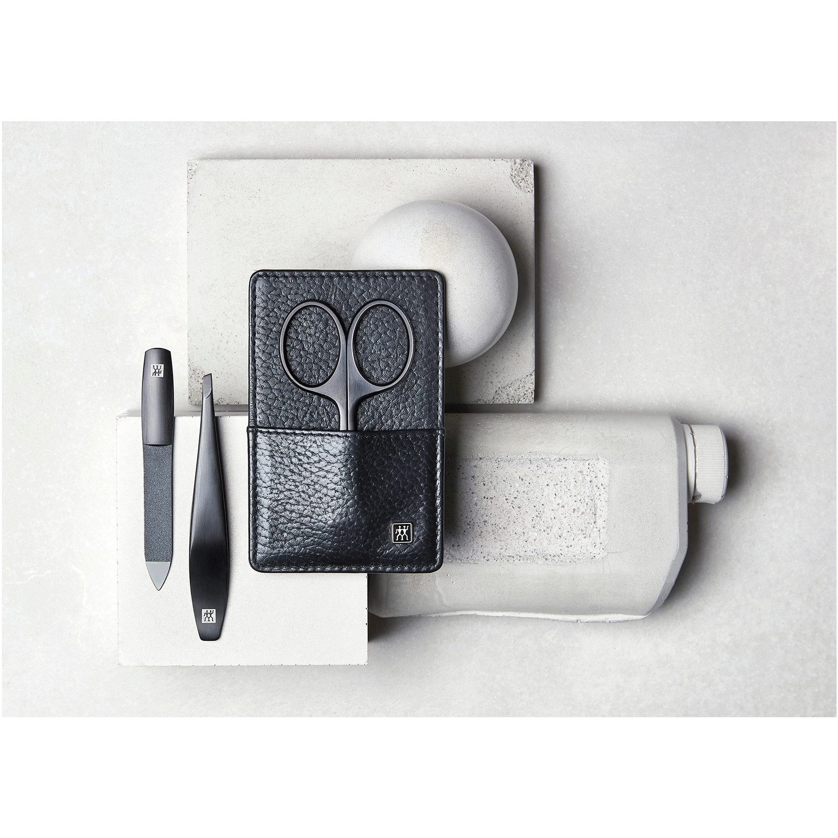 Zwilling Maniküre-Pediküre-Set Zwilling Maniküre Pediküre Set 3tlg. mit Nagelschere, Leder, schwarz, 3-tlg.