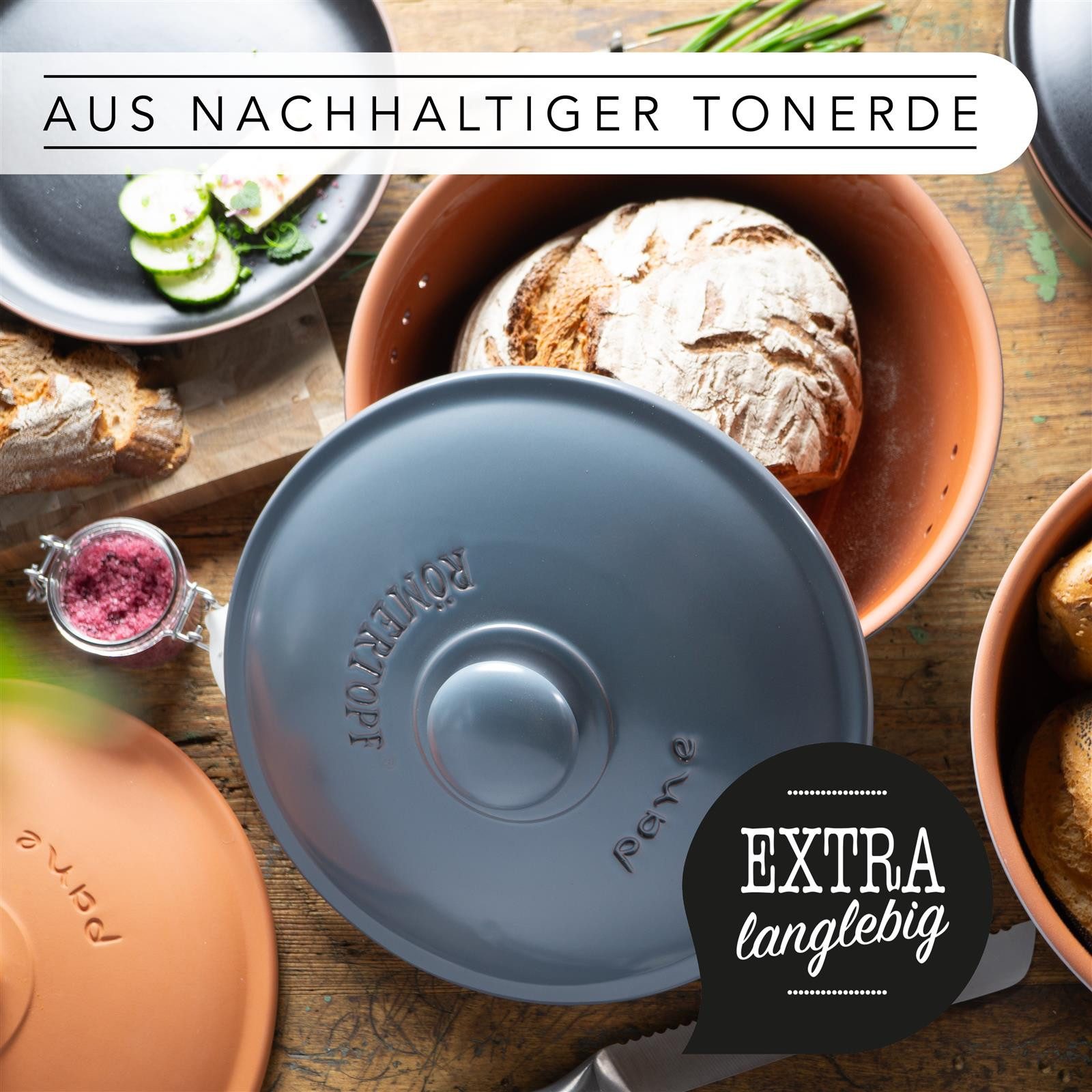 RÖMERTOPF Römertopf Brottopf Rund Ø 30cm - Keramik Brotkasten – Bild 5 von 5