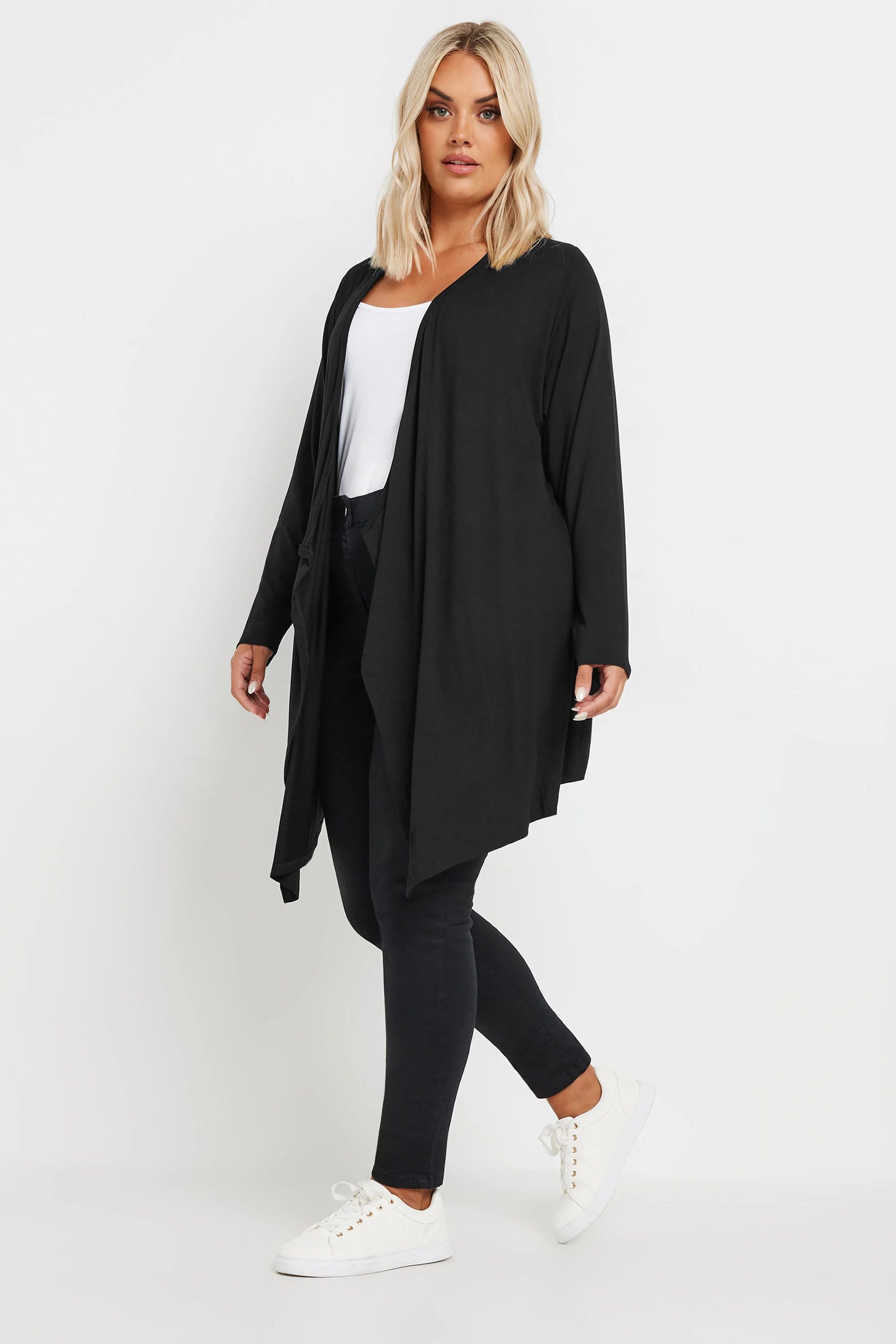 Stil Diva Blusenjacke Dünner, asymmetrischer Cardigan in Übergröße mit offe günstig online kaufen