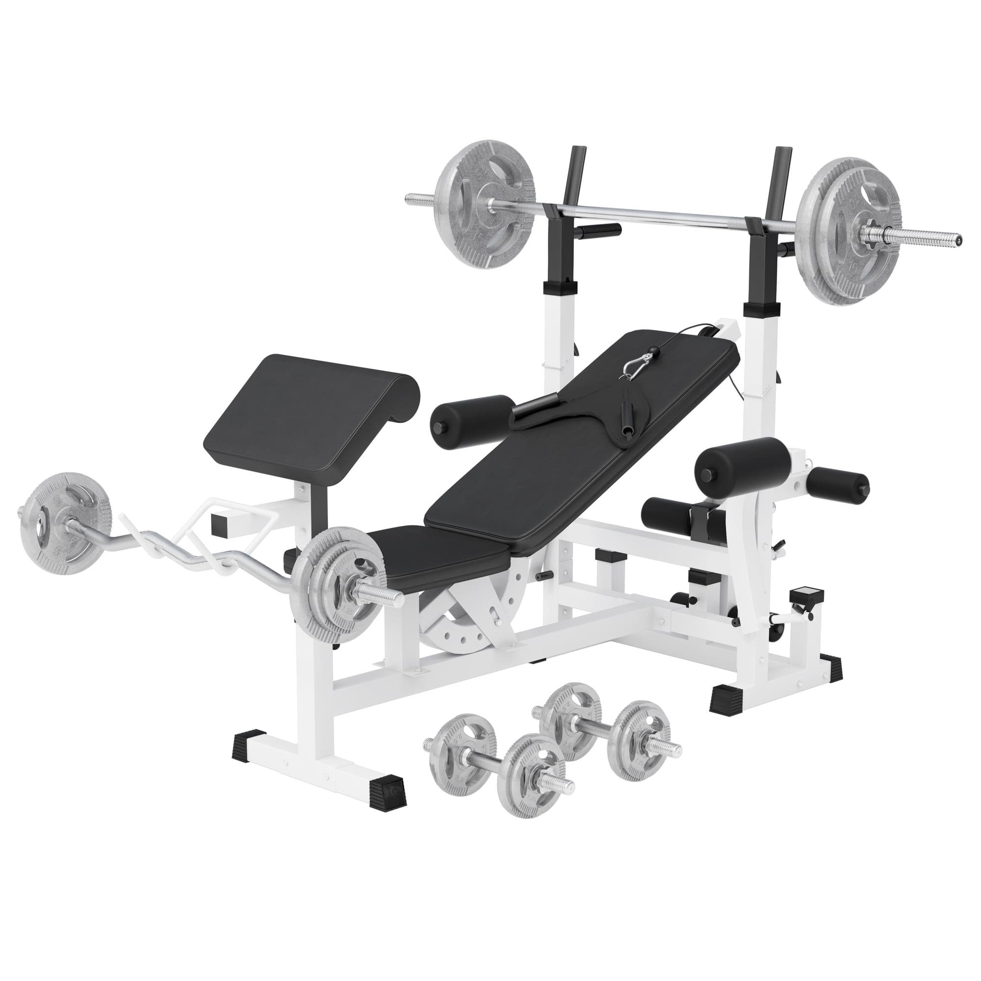 GORILLA SPORTS Hantelbank Kraftstation Gusseisen Gripper 108 kg, (31-tlg)