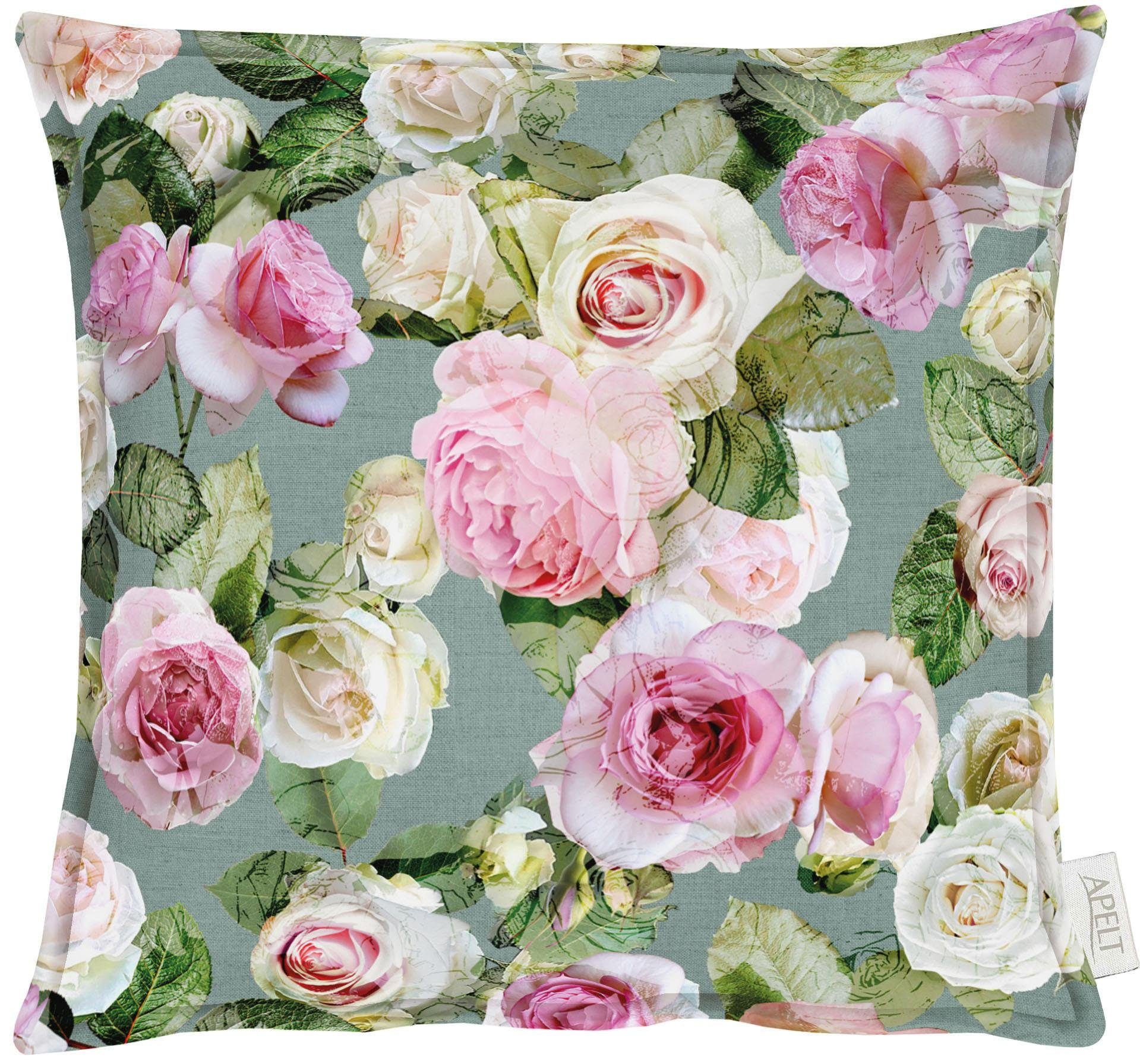APELT Kissenhülle rosa/weiß/grün Füllung, 1 ohne Stück 1624, Dekokissen
