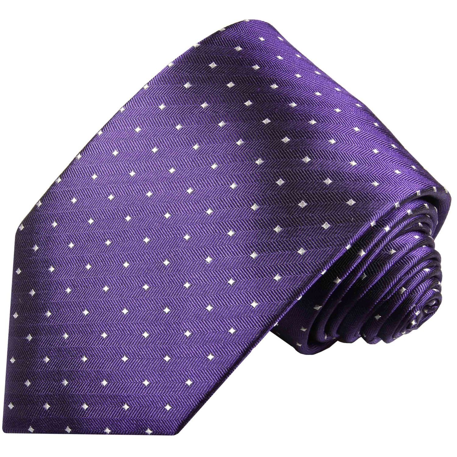 Krawatte Designer Seidenkrawatte Herren Schlips modern gepunktet 100% Seide