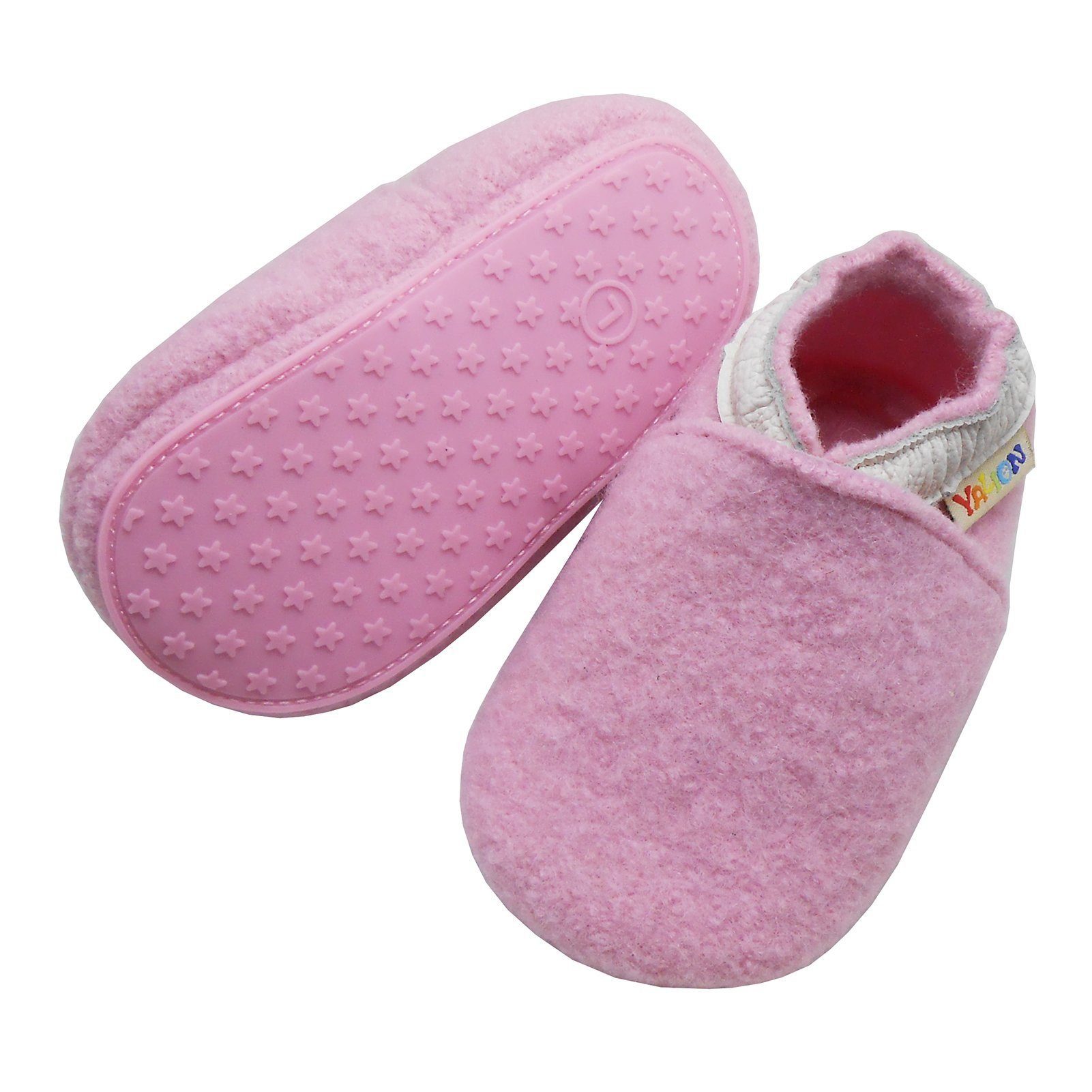 Yalion Krabbelschuh Filz Домашняя обувь aus 100% Schafwolle, Grau Krabbelschuh elastisch