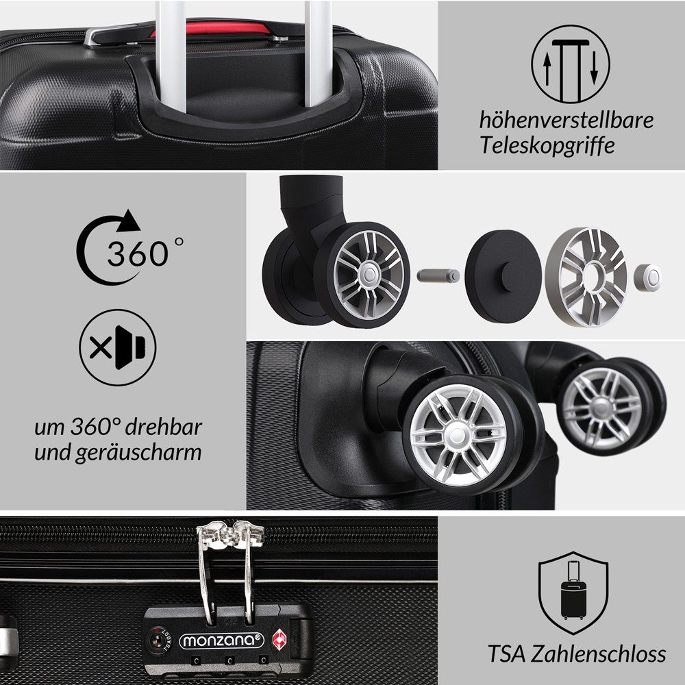 Schwarz Line, Exopack 4 Rollen Hartschalen-Trolley monzana