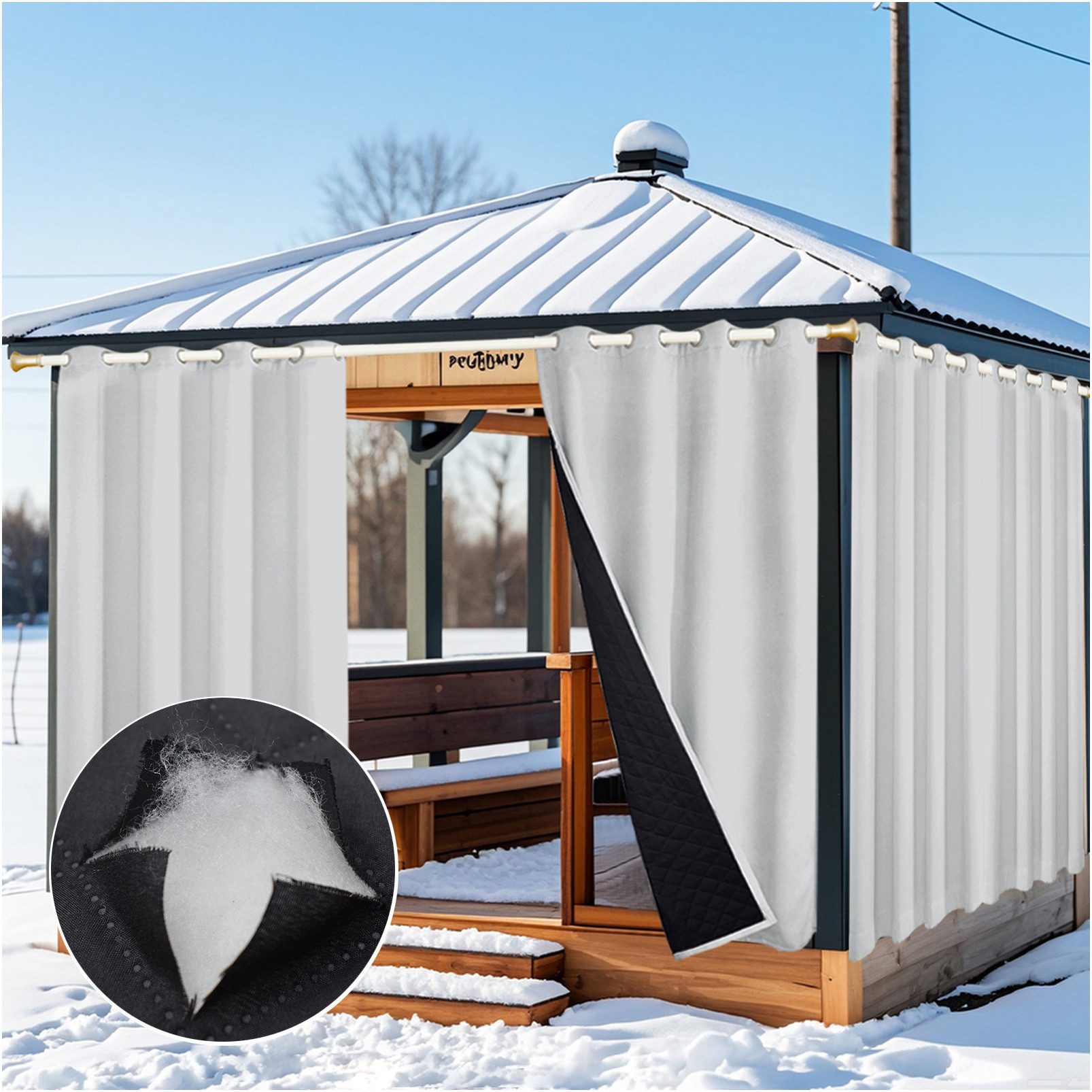 Jibenhome Outdoorgardine Outdoor Vorhang Wetterfest Wärmeisolierend günstig online kaufen