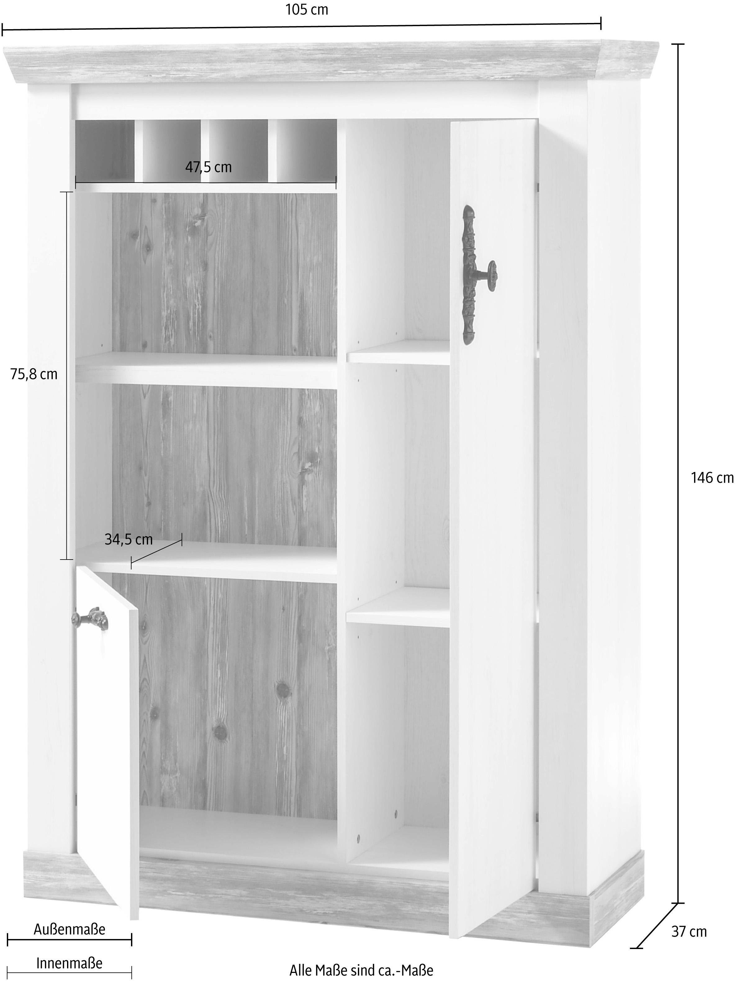 Home affaire Kommode Florenz, im romantischen Landhaus-Look, Breite 105 cm