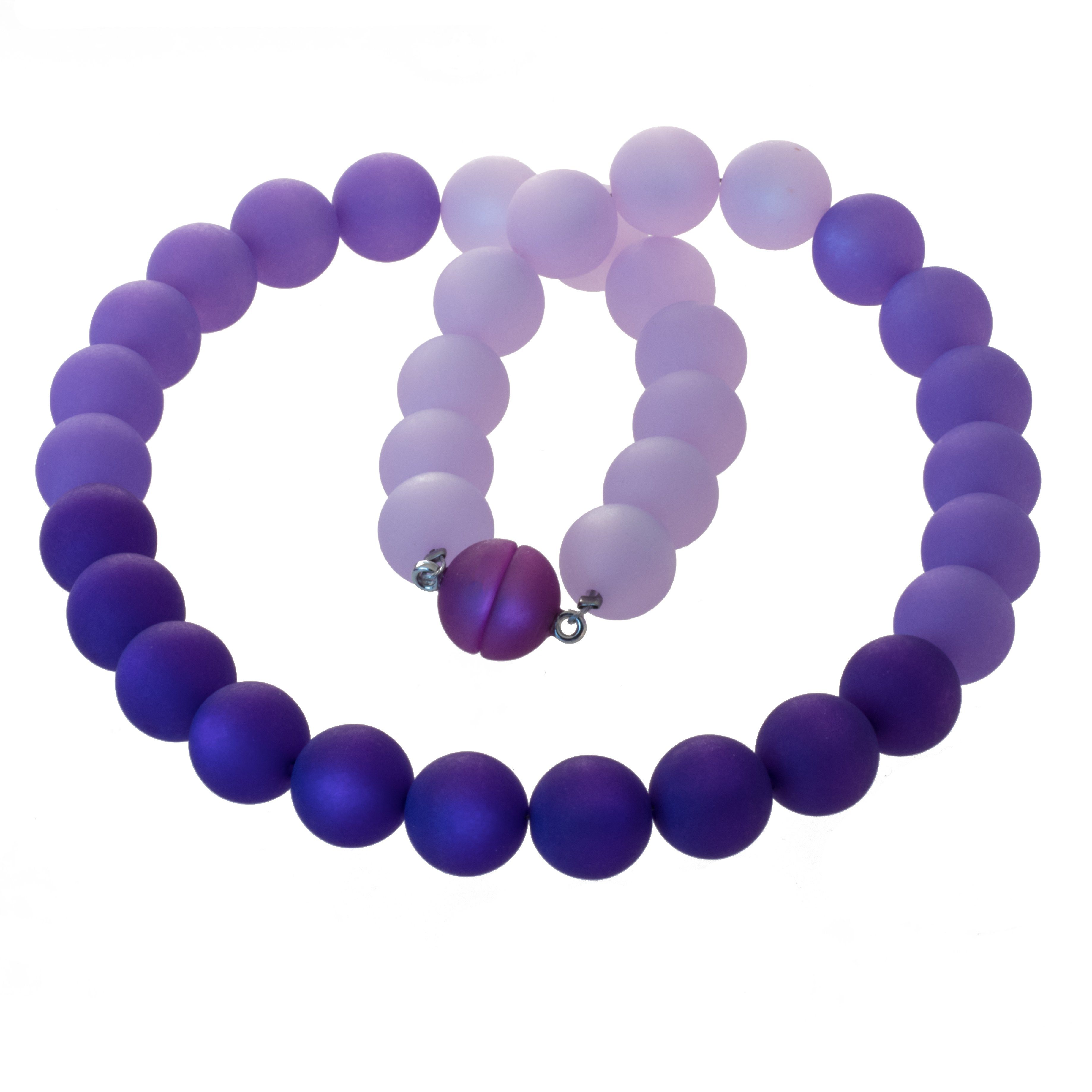 Perlenkette Polaris Perlen Kette violett 14 mm