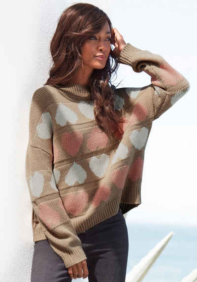 Vivance Strickpullover mit Herzchenmuster