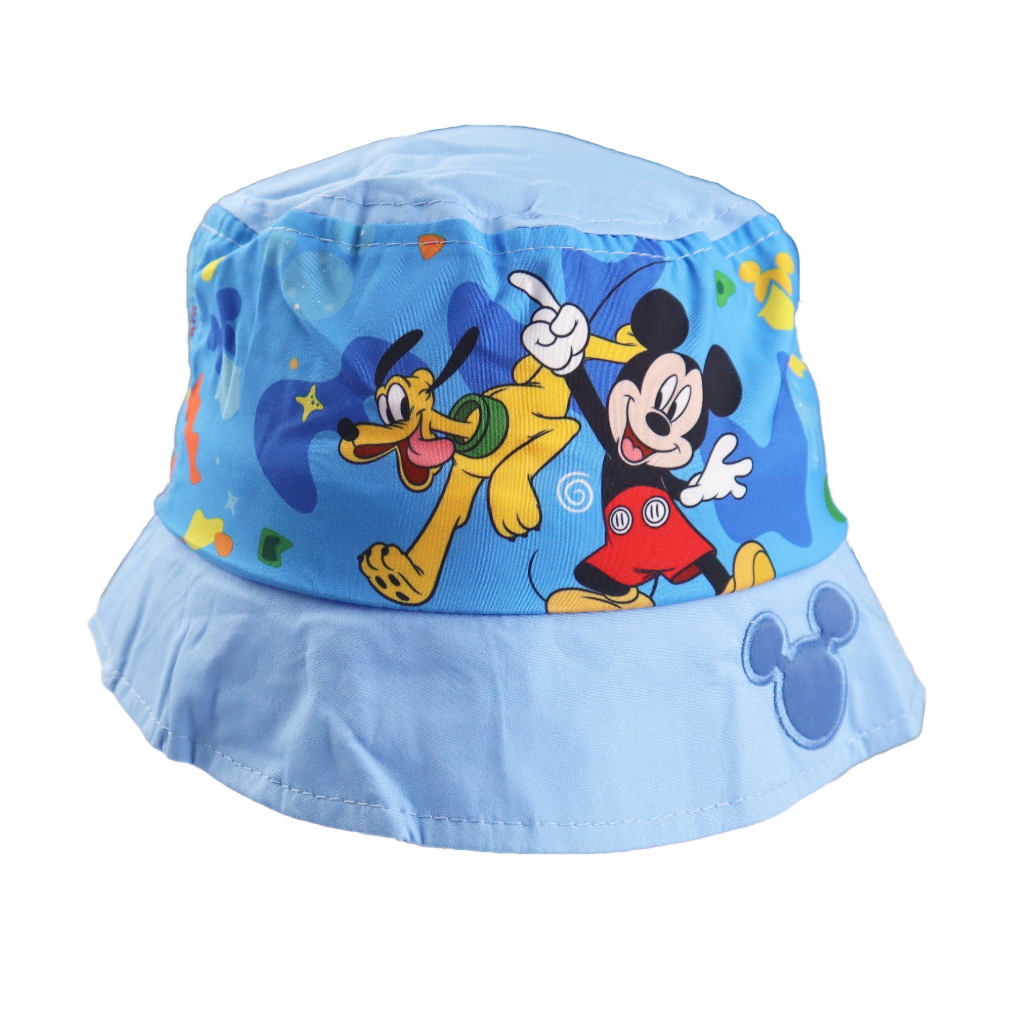 Gr. Disney Mickey Maus bis 52 Mouse Jungen 54 Fischerhut Micky Anglerhut Blau Hut Kinder