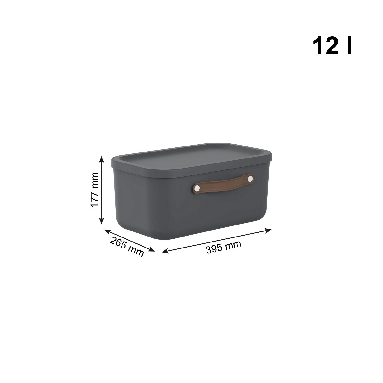ROTHO Stapelbox 2er-Set Kiste mit Deckel Maloja 12l (Aufbewahrungsset, 2er-Set)