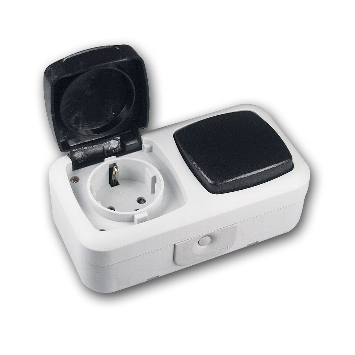 ChiliTec Steckdosenschalter Feuchtraum Kombi-Schalter/Steckdose, IP44, 250V, h