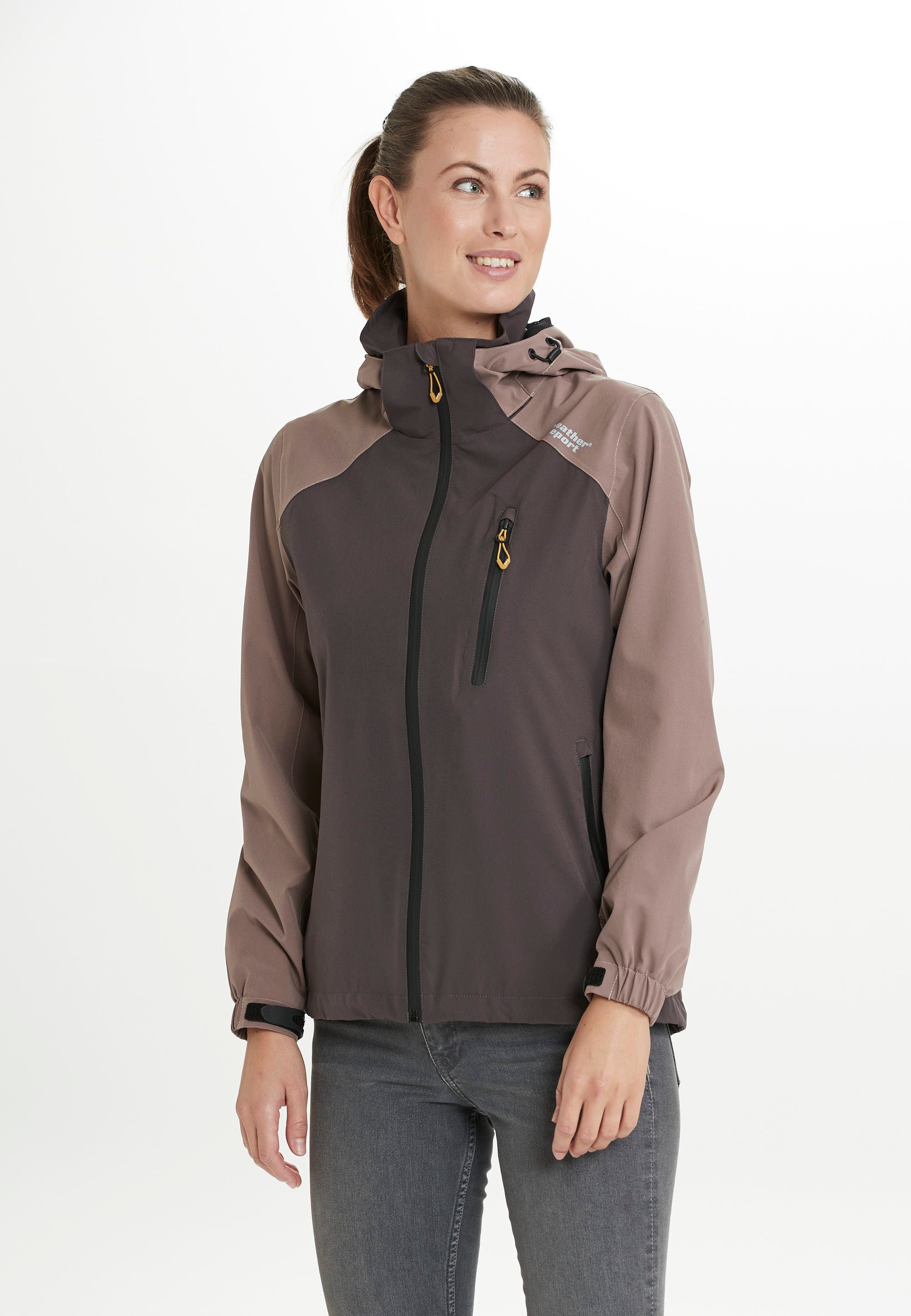 W-PRO15000 Beschichtung braun-braun wasserdichter Outdoorjacke mit WEATHER CAMELIA REPORT