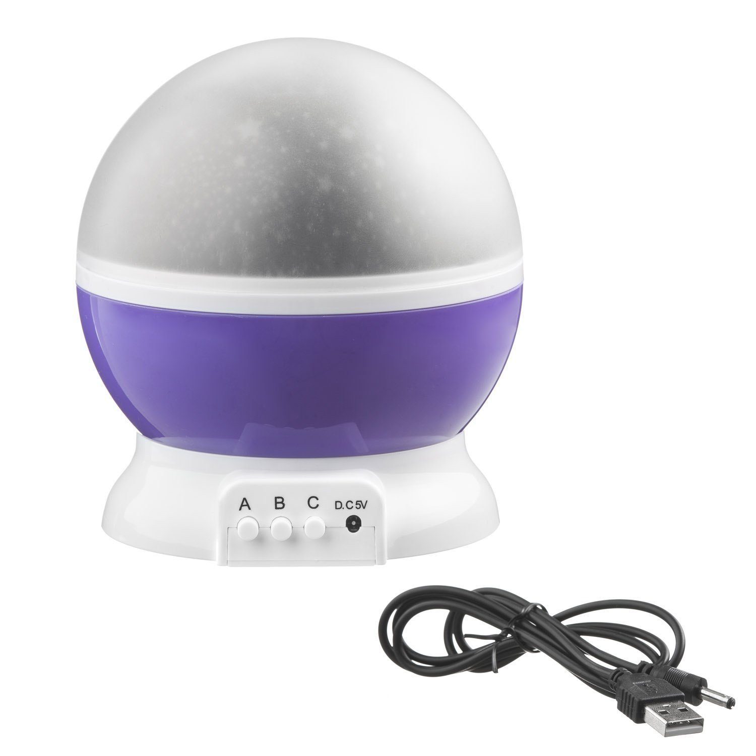 LED Einschlafhilfe Projektor, Goods+Gadgets Sternenlicht Violett Nachtlicht