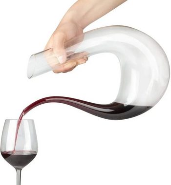 Welikera Dekanter 1.5L Wein Dekanter U-Form Bleifreie Kristallglas Weinkaraffe Rotwein
