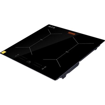 VEVOR Mehrfach-Induktionskochplatte 6800 W, 4 Platten Touchscreen 9 Heizstufen, Eingebauter Automatischer