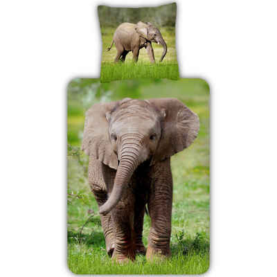 Bettwäsche Elefant Trendy Bedding, ESPiCO, Renforcé, 2 teilig, Elefant, Afrika, Safari, Rüssel