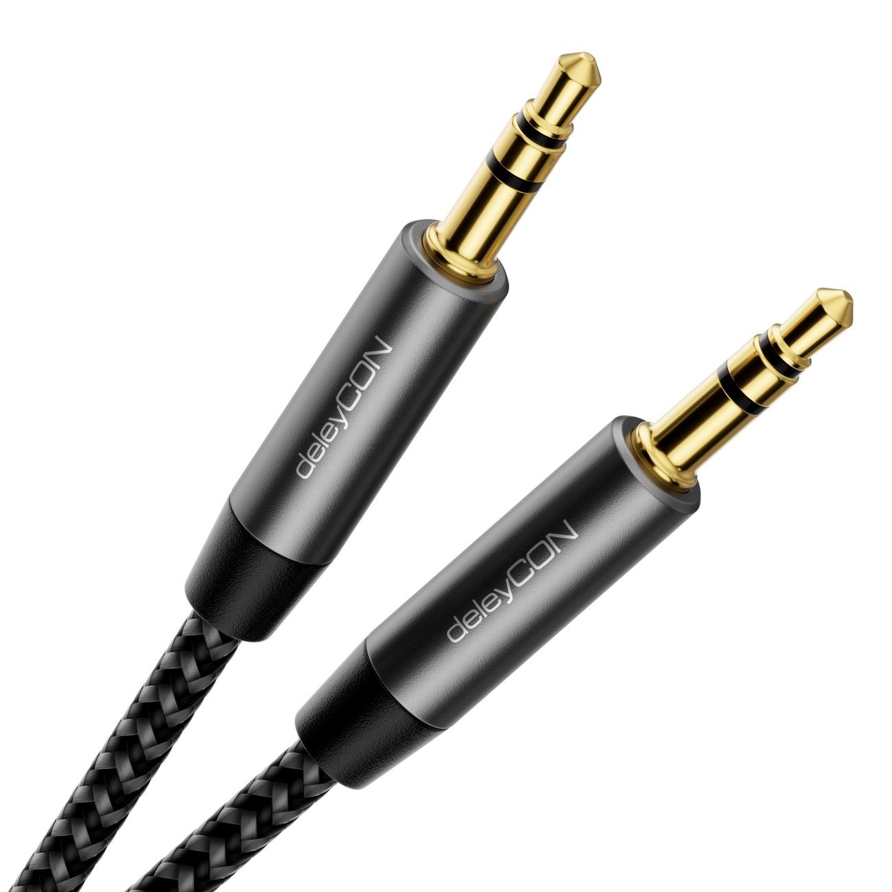 deleyCON deleyCON 2m Nylon 3,5mm Klinke Audio Stereo AUX Kabel Klinkenkabel Audio-Kabel