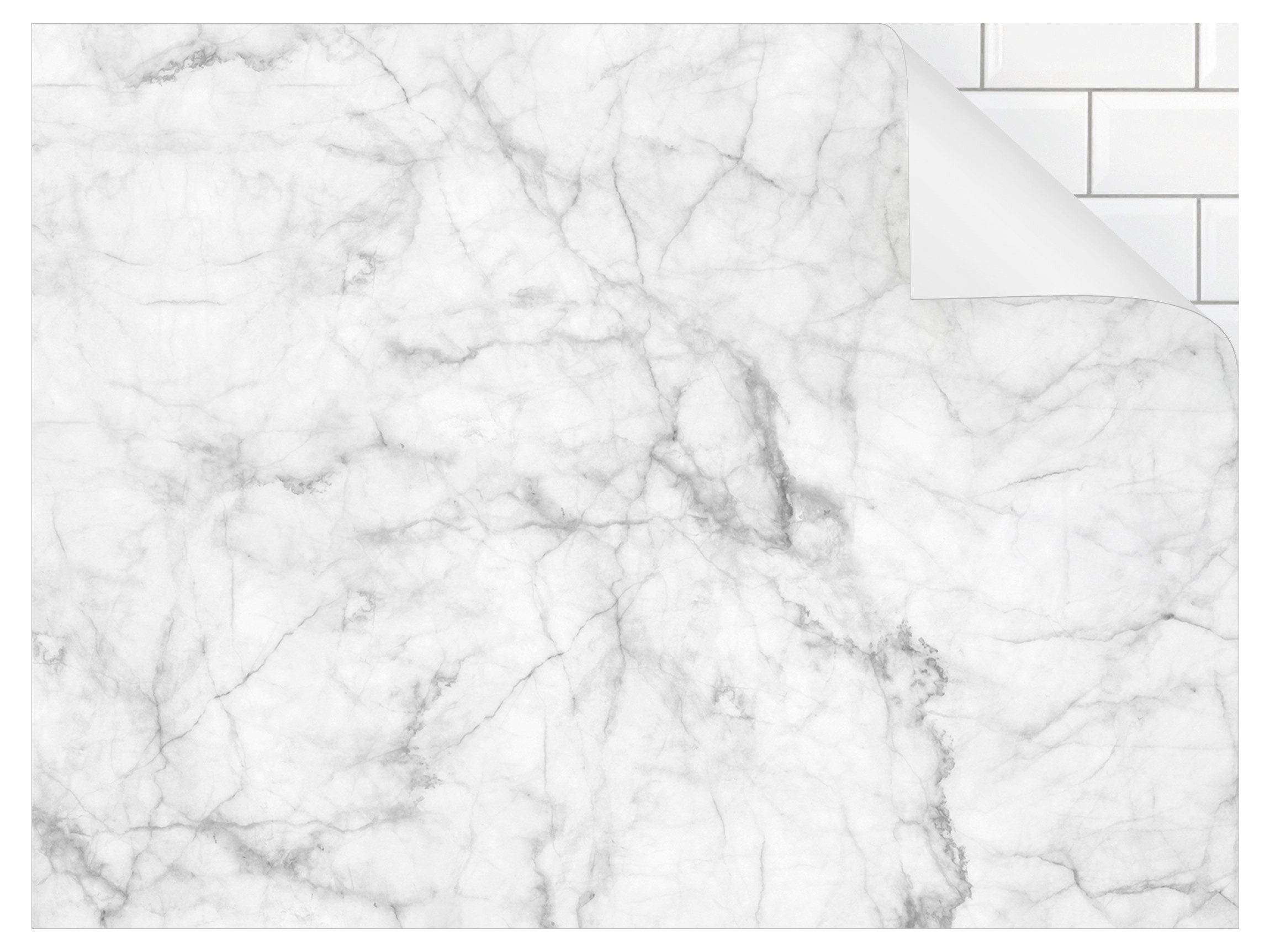 Bilderdepot24 Badrückwand weiss fugenlose Wandverkleidung Bad mit Motiv, (Hartfolie matt » Selbstklebend SMART 0,35 mm), wasserfestes Wandpaneel Bianco Carrara