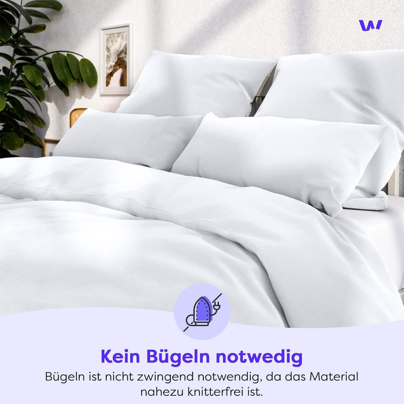 Wolkenfeld Bettwäsche Allergiker Bettwäsche, unfassbar weich, Microfaser, 2 teilig, 135x200 cm, 155x220 & Übergrößen I inkl. Kissenbezüge 80x80 I Uni