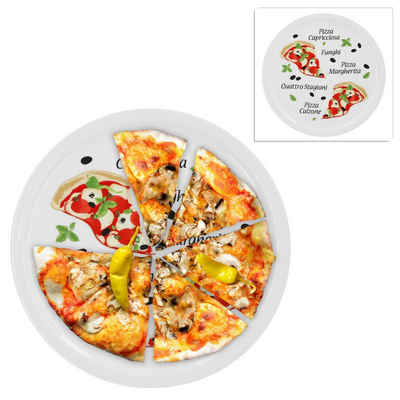 van Well Pizzateller 2er Set Pizzateller Margherita groß 30,5cm Porzellan Teller mit Motiv