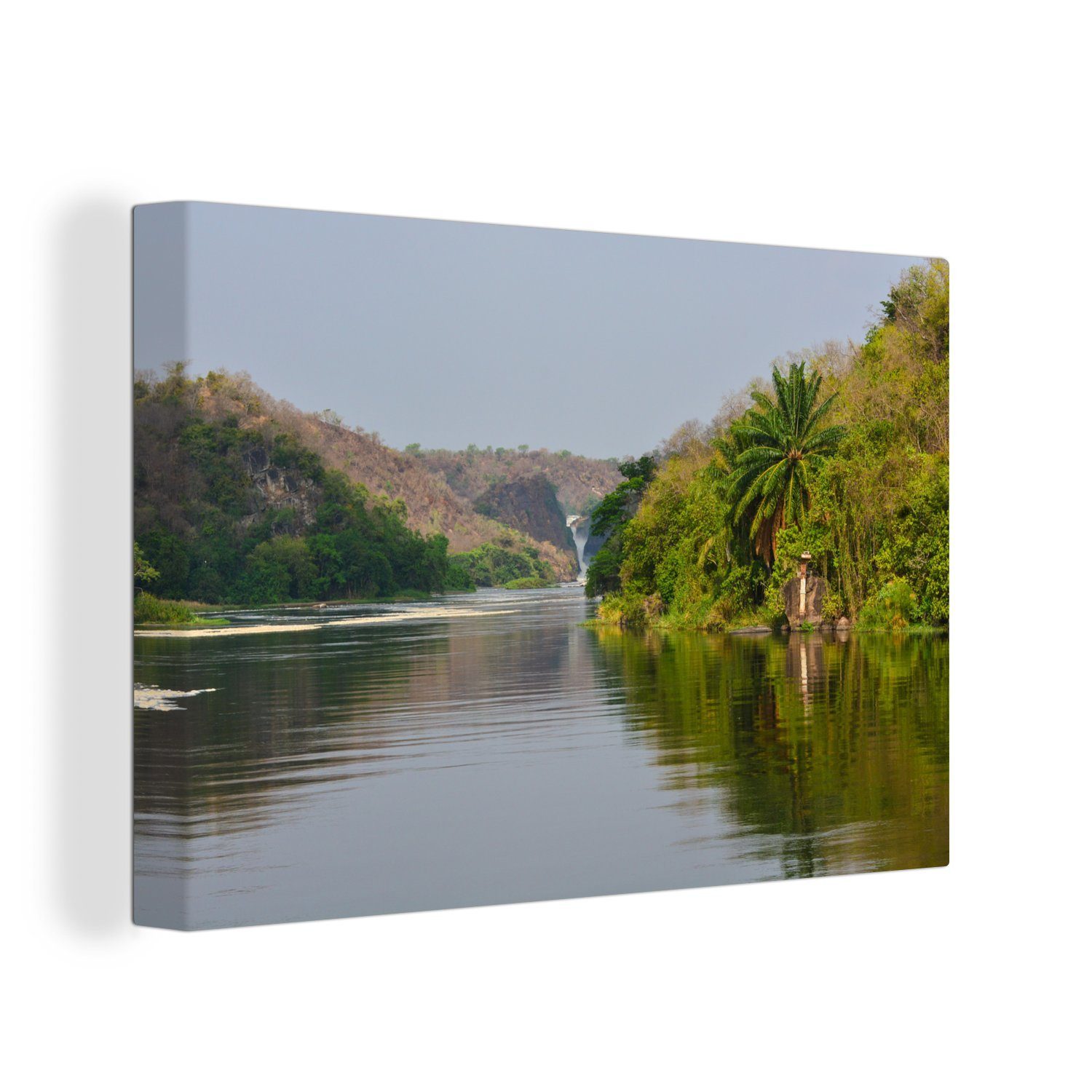 OneMillionCanvasses® Leinwandbild Grüne an (1 Wandbild cm Falls, Leinwandbilder, Natur Murchison Aufhängefertig, 30x20 Wanddeko, den St)