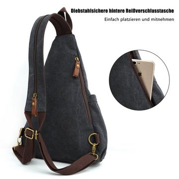 TAN.TOMI Umhängetasche Retro Brusttasche Sling Bag Rucksack Damen und Herren (1-tlg), Klein Schulranzen Schultertasche Rucksack Sporttasche