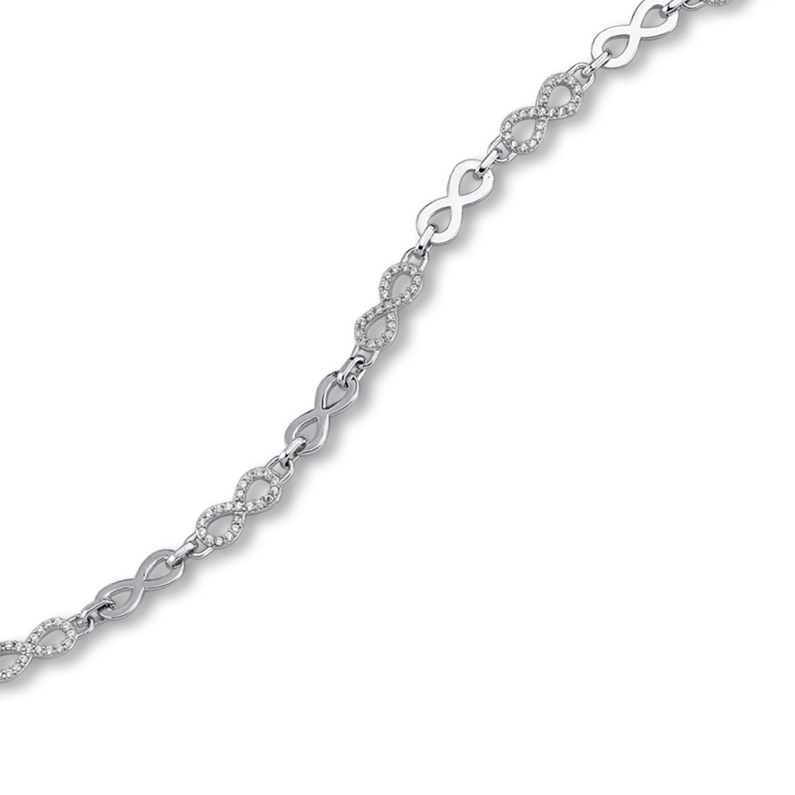 poliert 925 Silber, Armband Farbe Zirkonia Damen (Armband), Armband (Infinity) silber Damen Silberarmband Balia 21cm, bis ca. für 18cm Balia