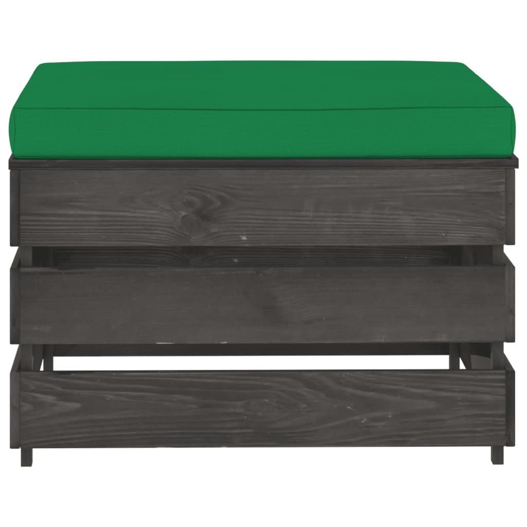 mane Modulare Imprägniertes Holz, Loungesofa und Grün Teile mit Kissen vidaXL grau 1 Grau